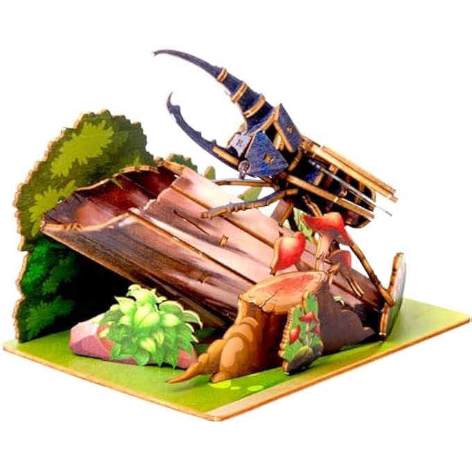 DYNASTES HERCULES - HERCULES BEETLE 3D PUZZLE - DIY WOODEN ANIMAL PUZZLE - 3D PUZZLE FOR CHILDREN - WOODEN CRAFT SET FOR CHILDREN - BRAIN TEASER WOODEN PUZZLE - TOY GIFTS FOR CHRISTMAS - Image 1